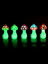 4.2”Inch luminous Mushroom Silicone Hookah Gel Pipe Glass Bowl Glow In The Dark picture