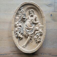 Vintage Bacchus Wall Plaque 3D Carved Look 20