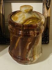 Vintage Onyx Lidded Nug Jar Made In Pakistan—Plus Bonus Goblet picture