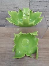 Pair Green Art Pottery Abstract Style JB Signed USA Chartreuse picture