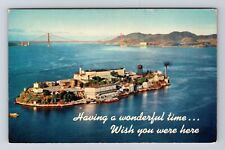 San Francisco CA-California, Alcatraz Island, Scenic, Vintage Postcard picture