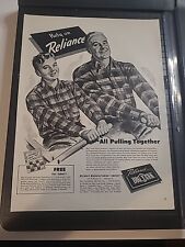 Reliance Manufacturing Company Big Yank Ww2 Vintage Print Ad 1943 10x14 Vintage  picture