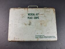 Vintage Peace Corps Medical Kit Metal Kit with Vintage Items Inside picture