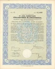 A Magyar Kiralysag - 50 or 100 Pengorol Bond - Foreign Bonds picture