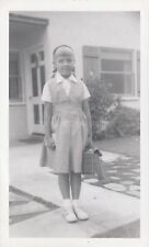SCHOOL GIRL Vintage FOUND PHOTOGRAPH bw  Original Snapshot 811 31 T picture