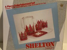 Vintage Edgar Watkins Shelton Designs Acrylic Watermelon Pitcher Tray Cups NOS  picture