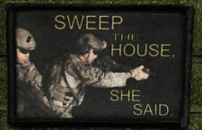 Sweep The House Morale Patch Tactical ARMY Hook Military USA Flag AR15 Operator picture