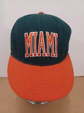 Vtg 80s University of Miami UM Hurricanes Wool Cap Hat Pro Line USA 7 3/8 fitted picture