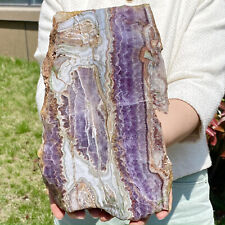 4.93LB Natural agate Amethyst geode slices quartz crystal specimen Healing picture