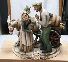 Antique Antonio Borsato Old Man Woman Keg Donkey Wagon RARE 7