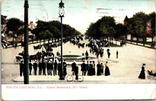 Vintage Postcard. Grand Boulevard, 34th Street, South Chicago, Illinois. AN. picture