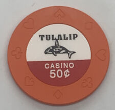 TULALIP Casino $0.50 Casino Chip Orange 8 Suits Mold WASHINGTON picture