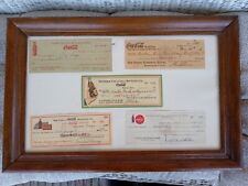5 Antique & Vintage Coca Cola Cancelled Checks , 1923-38-41-58-65 picture