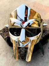 Medieval MF Doom Gladiator Mask Mad-villain Golden Finish Silver Face Armor gift picture