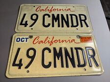 1949 Studebaker Calif. Personalized Lic. Plates Pair, 