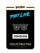 ⚡RARE⚡ 1988 John Carpenter's THEY LIVE 'Consume' & 'Glasses' Pins *BRAND NEW* 💀 picture