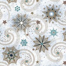 Christmas Decoupage Paper Napkins Snowflakes Craft Luncheon Holiday, Two Napkin picture