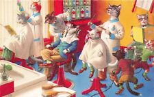 ALFRED MAINZER BELGIUM POSTCARD: DRESSED CATS - BARBER SHOP CHAOS #4880 picture