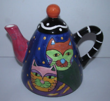 Milson & Louis Hand Painted Whimsical Colorful CATS Tea Pot picture