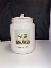 Rae Dunn Dog treat canister Treat yourself like royalty Artisan Collection Pugs picture