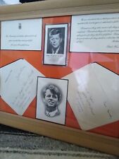 1960s President Kennedy Memorial Framed Thank You Cards. picture