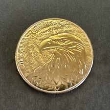 Christian Eagle Antique Gold Plated Challenge Coin - Isaiah 40:31 picture