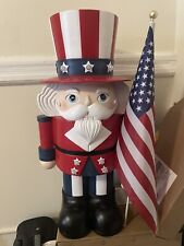 Patriotic Uncle Sam 4th of July Light Up Nutcracker 2 FT picture