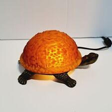 Vintage Beacon Hill Cast Metal Amber Glass Tortise Accent Light picture