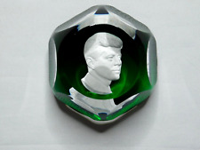 John F Kennedy Green Baccarat Paperweight--VERY RARE picture