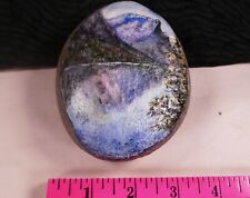 Artist Painting PAINTED on ROCK River Mountains Reflection Paperweight Vintage picture