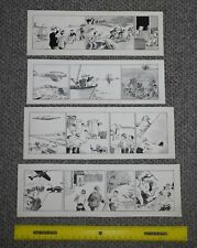 4 Original Art Drawings 1930s 1940s Pen Ink Comic Strips Unknown Artist picture