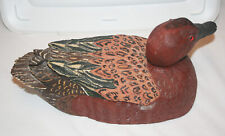 Signed Hand Carved Northern Cinnamon Teal Drake Duck Figure Hunting Decor picture