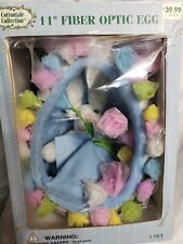 Vtg Fiber Optic Easter Bunny Rabbit in Egg Flowers Decor in box *Works 11