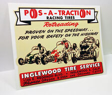 POS-A-TRACTION Racing Tires Vintage Style DECAL, Vinyl STICKER, hot rod, rat rod picture