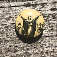 Vtg Antique Madonna Virgin Mary Angels Badge Button Pin Pinback Beautiful / picture