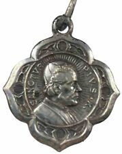 Vintage Catholic Pope Pius X Silver Tone Religious Medal picture