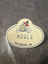 VINTAGE DISNEY 25th Cast Member Name Tag Employee Badge A ADELE,MI Pin picture
