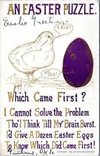 1906 Artist Signed Kathleen Mathew Vintage Easter Puzzle Postcard BE picture