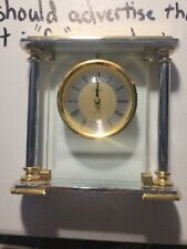 Danbury Clock Brass & Glass Quartz Desk/Mantle Clock picture