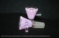 14mm SUPER 3D POWDER PINK SLIDE Glass Slide Bowl Water Pipe 14 mm male picture