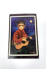 1964 Artist-Signed MORRIS KATZ Postcard Boy Playing Guitar picture