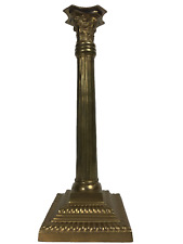 Antique Brass Candlestick MCM Cold Painted IMA Gilt Bronze Roman Column picture