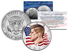 Colorized * FLOWING FLAG * 2014 JFK John F Kennedy Half Dollar U.S. Coin P Mint picture