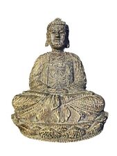 Hand Carved Wooden Buddha Meditating Statue 10” x 8” picture