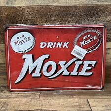 MOXIE SODA 1950's Drink Old Moxie New Moxie 12x8 Embossed Tin SIGN picture