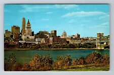 Cincinnati OH-Ohio, Cincinnati Skyline, Antique, Vintage Souvenir Postcard picture