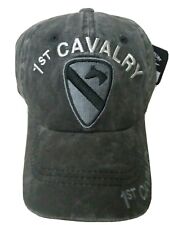 1st Cavalry Gray New US Army Hat Distressed Cap Low Profile 100% Cotton 1st Cav  picture