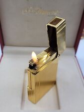 VINTAGE ST DUPONT PARIS 18K GOLD PLATED LIGHTER #1539 W/BOX PAPERS VERY NICE picture
