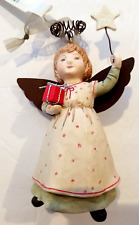 Hallmark Angel With Metal Wings and Halo Holding Present Christmas Ornament NWT picture