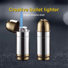 Bullet Shaped Lighter Refillable Metal Butane Gas Torch Lighters Jet Blue Flame picture